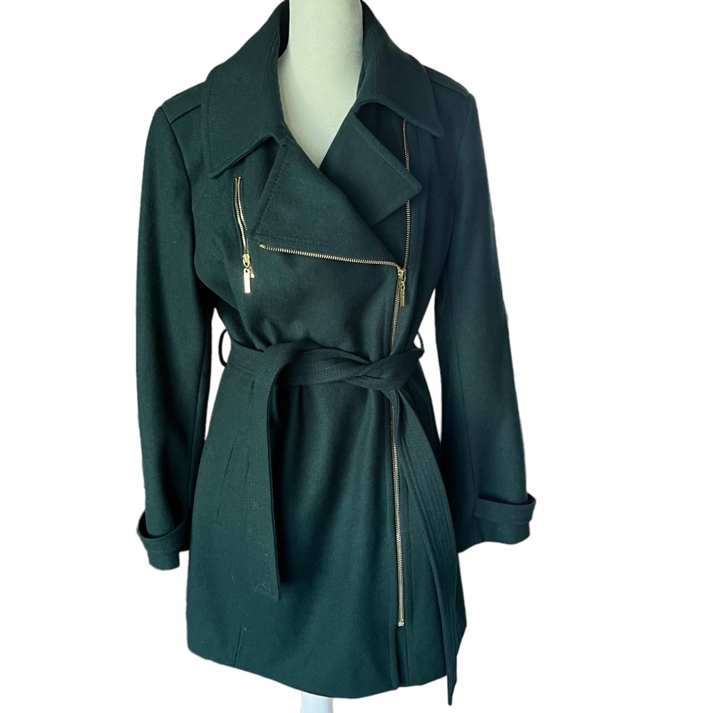 Dana Buchman Dark Green Pea Coat